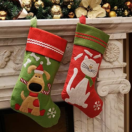 НИЌЕ Бидат Прекрасни Везени Божиќни Чорапи За Кучиња Идеални Божиќни Празнични Подароци За Миленичиња Од Кученце Долги 16 Инчи