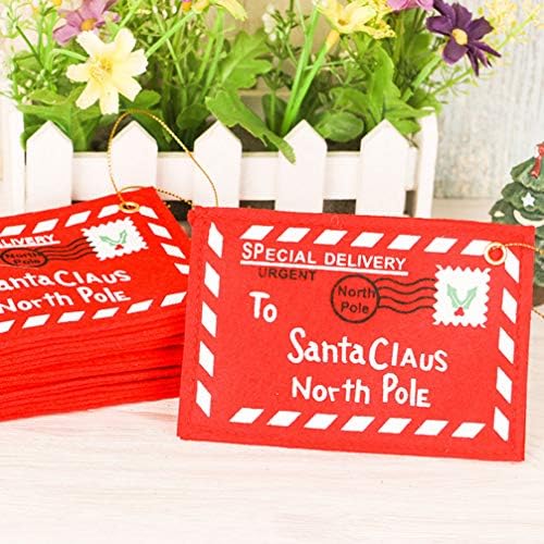 Среќен Украс За Новогодишна Елка 3 парчиња Божиќно Плико Писмо До Дедо Мраз Црвена Филц Божиќна Торба За Подароци За Бонбони Дедо Мраз