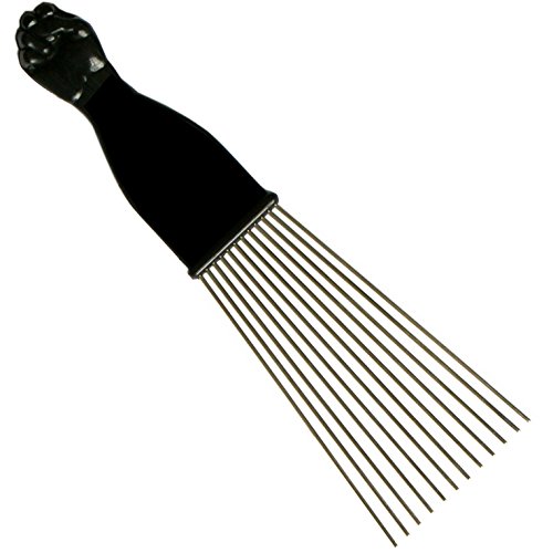 SSK® Afro Pick со црна тупаница 3 пакет - метален чешел за коса од афроамериканец
