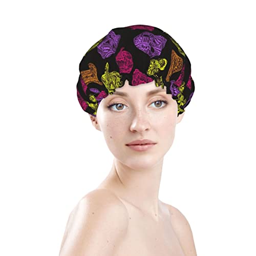 Womenените што можат да се користат за истегнување на полите, капа за коса Ноќта на вештерките вештерка тиква двојни слоеви водоотпорна
