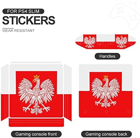 Налепница за знаме на Полска Ројал Орел за контролор P-S-4 целосен заштитник на кожата за обвивка за обвивка за завиткување компатибилен со P-S-4