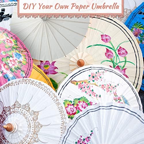 6 пакувања Мала хартија чадори за чадори за чадори мини чадор за растенија декоративни чадори за бебешки туш за свадби за свадби