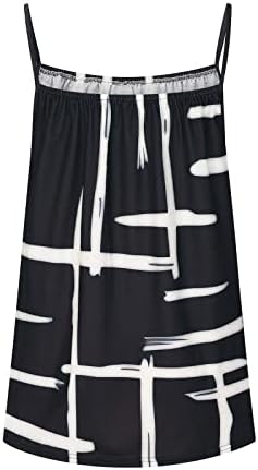 Маица за елек за блуза за девојки есен лето 2023 година без ракави со екипаж на екипаж, памук, памучен графички ками резервоар Топ 8x