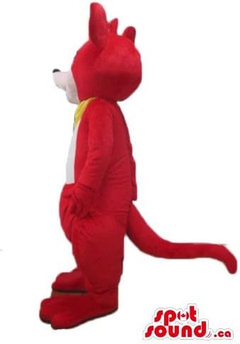 Spotsound Red Pink Kangaroo Cartoon Carticon Maskot Mascot us костум фенси фустан