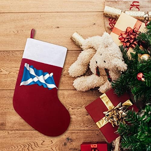 Шкотска знаме црвени Божиќни празници за одмор дома украси за Божиќно дрво Камино виси чорапи