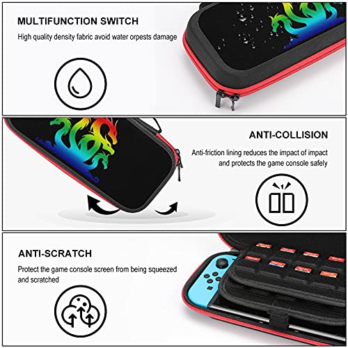 H-YRA Black Art Tagn, Switch Travel Chase Case for Switch Lite Console и додатоци, Shell Protective Cover Organizer Cags Cags со 10 картички
