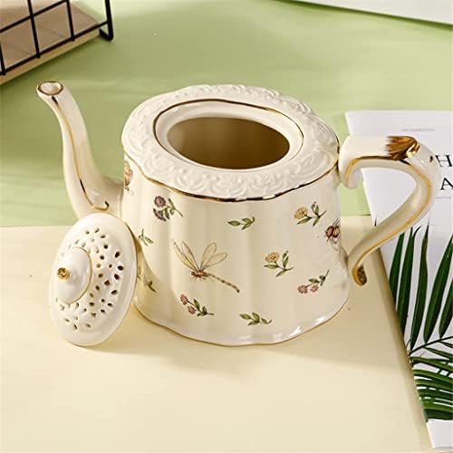 Hatfun kettle чајник гроздобер крем боја керамика насликана златна кафе чаша чинија англиски попладне чај црн чај чајник чајник