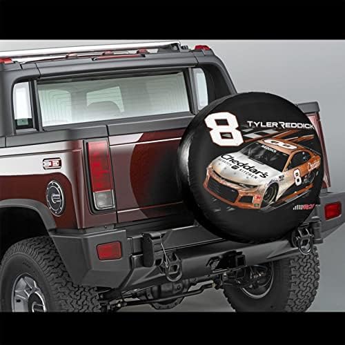 Asfrsh Tyler Reddick 8 Заштитни капаци на резервни гуми во гуми за водоотпорно тркало опфаќа универзално вклопување за приколка RV SUV Truck Travel