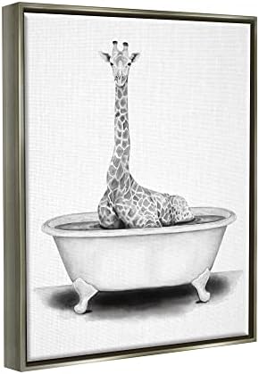 Ступел Индустрии Жирафа Во Када Смешен Цртеж За Бања Со Животни, Дизајн На Рејчел Нејман
