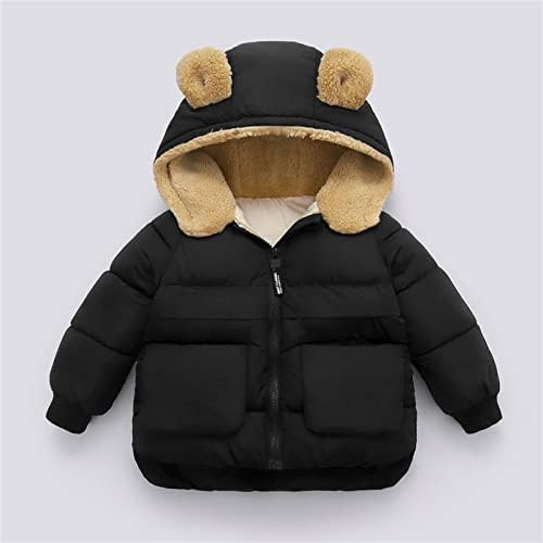 Кагајд палто за девојчиња дете дете деца момче девојче зимско топло цврсти палта мечки уши руно качулка со мекобол зимски палто