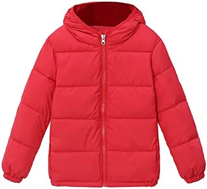 Детници деца момчиња девојчиња зимска топла јакна надворешна облека со цврста палта со качулка пополнете ја облеката 9 годишно