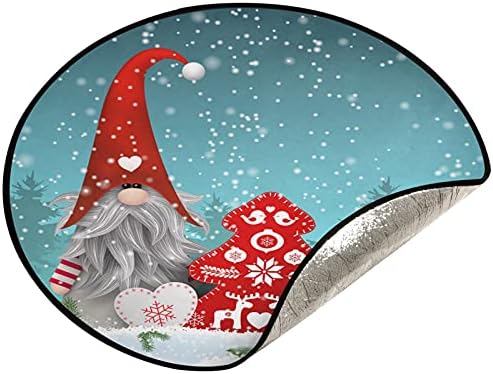 Дедо Мраз Џуџе Снегулки Елка Мат Водоотпорен Дрво Стојат Послужавник Тепих Под Елка Додаток За Заштита На Подот Божиќ Дома Снабдување