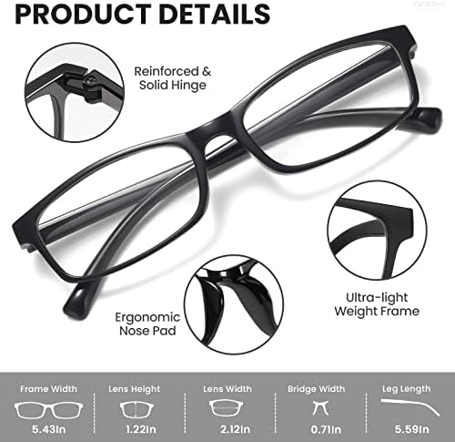 Гаоје 6 Пакет Очила За Читање Сина Светлина Блокирање За Жени Мажи, Зголемување На Читателите Стакло Анти УВ Очила со 6 Кожен Случај
