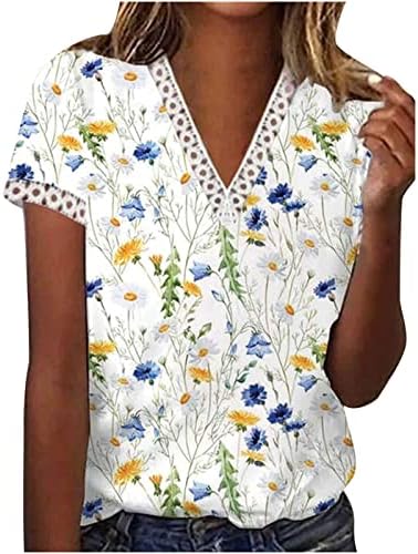 Летна есенска графичка блуза маичка за тинејџерски девојки кратки ракави чипка памук против вратот пердув случајна блуза тоа е тоа