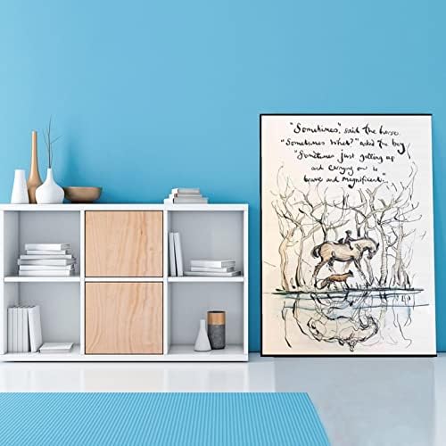 Томарт Чарли Мекеси, мало момче и коњско украсно постер за печатење на платно за печатење на платно за платно за дневна соба за дневна соба декор