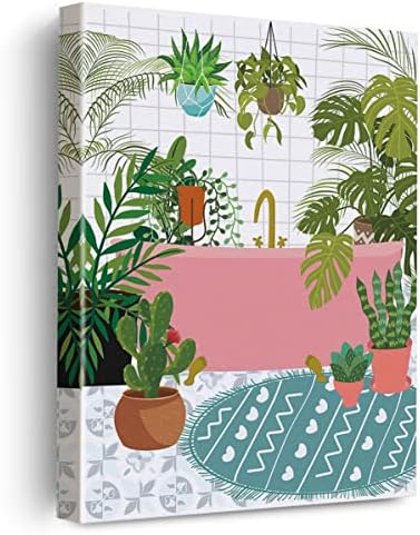 Евксид ботаничка бања платно за платно сликарство за бања wallидна уметност, растителни растителни печати слики уметнички дела