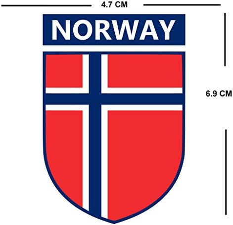 Tenner.London Set од 5 Норвешка знаме на знамето од железо на екранот Печати ткаенина Апликација машина за миење на норвешкото знаме