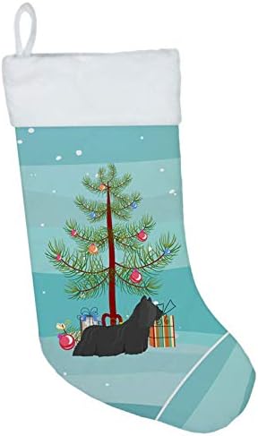 Богатства на Каролина CK3564CS Skye Terrier Божиќно дрво Божиќно порибување, камин што виси чорапи Божиќна сезона забава Декорации