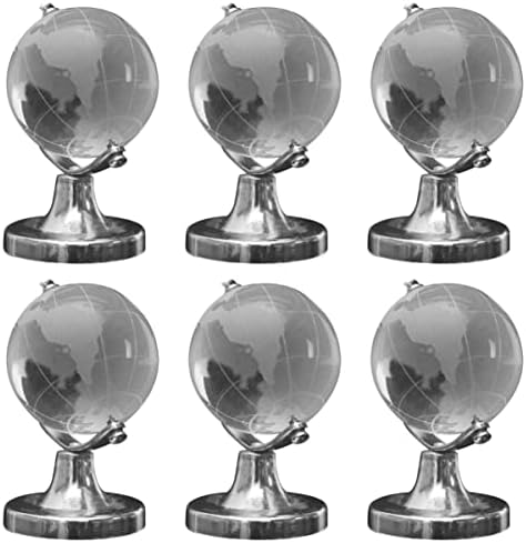 Kisangel Desk Topper Desk Topper 6 Crystal World Globe Transparenty Crystic Clear World Globe Crystal Globe Figurines Earth Globe World Desk