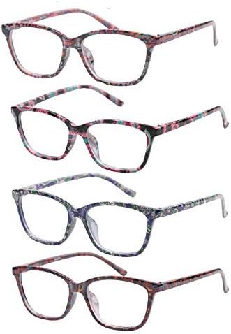 Soolala анти-сини блокатор очила за читање на светлина 4 Пакет Квалитет мода шарени читатели