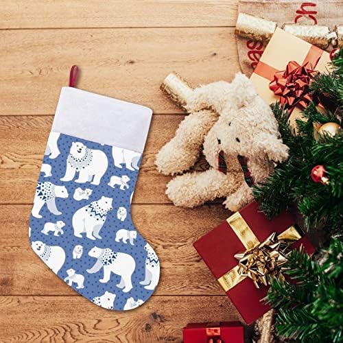 Цртани поларни мечки Божиќ виси порибување симпатична санта чорап за украси за украси на дрво украси украси подароци