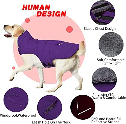 Зимска облека од фратрално куче, елек водоотпорна ладна временска јакна Облека за миленичиња со рефлексивни ленти за мали средни големи кучиња