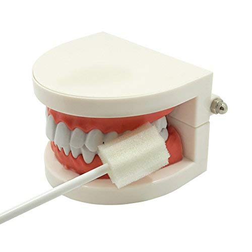 Munkcare Орални брисеви за еднократна употреба- Нетретирана и нерасположена уста за орално чистење сунѓерни четки за заби Бели