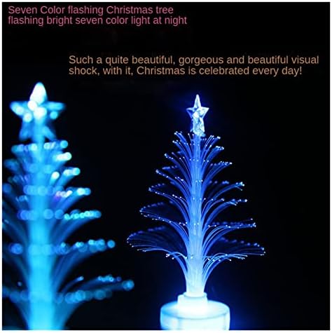 АООФ со оптички влакна Оптички елка, LED светло од 7 бои, ноќно светло со батерија, погодна за украсување на домови, светло за украсување