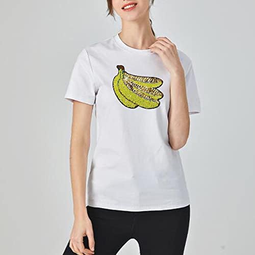 Ansggb жолти банани sequins железо/шиење на лепенка, големи везени апликации закрпи за жени облека за облека маица маица