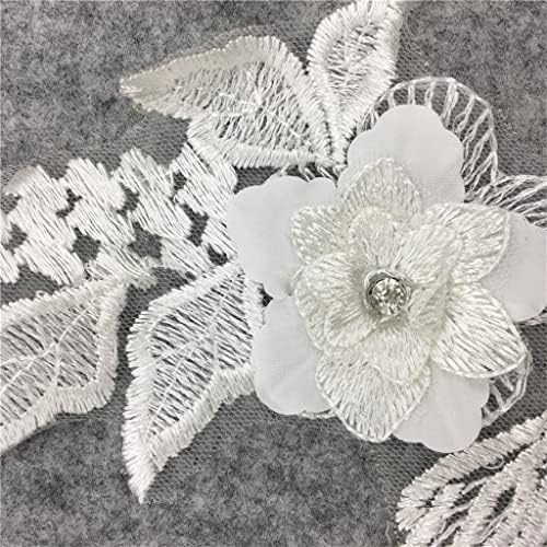 TBGFPO бело везење цвет чипка апликација трим чипка јака од ткаенина за шиење на ткаенини занаетчиски деколте деколте