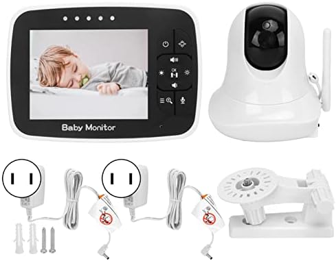 Gloglow Video Baby Monitor, ir 3min акорд музика 3.5in LCD екран Бебе безбедносен монитор 2 way Intercom за дома