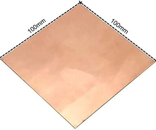 Nianxinn бакарна метална плоча со фолија 100 x 100 x 0,6 mm исечени листови со бакарни метални плочи