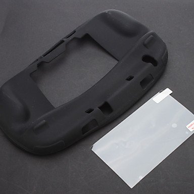 Ново-црна мека кожа случај со заштитник за далечински контролер на Nintendo Wii U GamePad