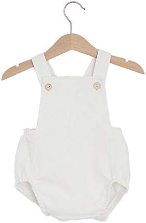 LOPJGH новородено бебе лето ромпер унисекс со цврста боја на копчето, без ракави, без ракави, без ракави, облеки од 1 парчиња.