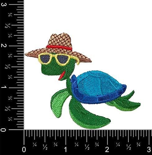 Морска желка - слама капа/очила за сонце/плажа - везено железо на лепенка