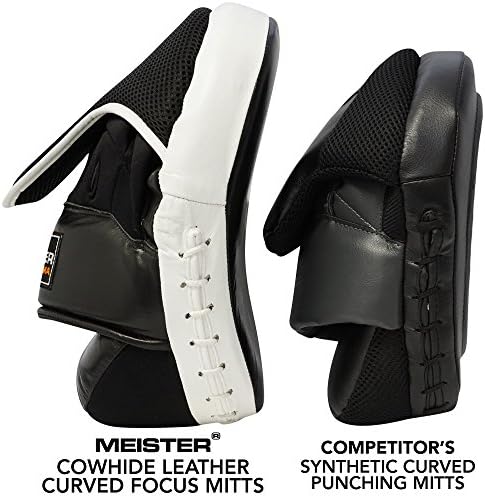 Meister Cowhide Curved Curved Focus Mitts W/Поддршка за зглобот