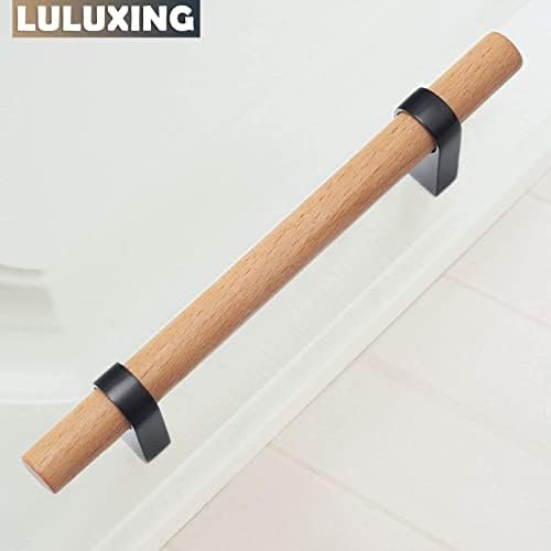 Luluxing 4,4 Едноставна и стилска хардверска рачка со цврсто дрво од дрво 4 парчиња мебел за гардероба за гардероба фиоки за фиоки