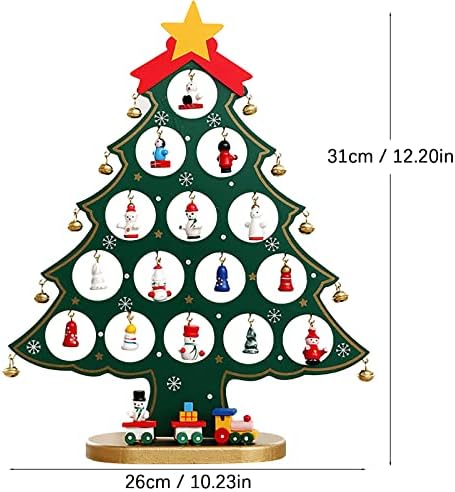 Вештачка елка DIY мини новогодишна елка Десктоп Дрвена украс за новогодишна елка
