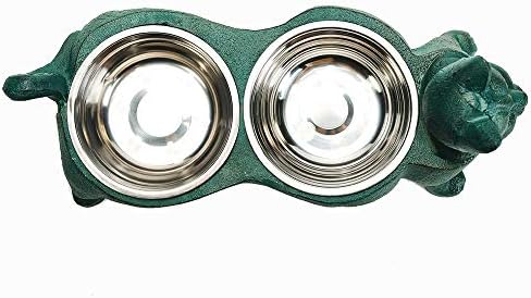 Подигнати чинии за мачки Sungmor - штандови за леано железо што не се лизгаат од не'рѓосувачки челик и чинија со вода за миленичиња - фидер за