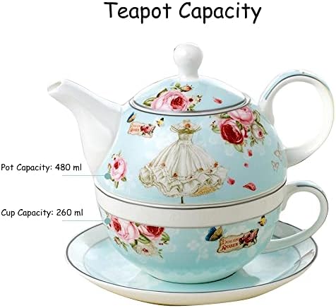 Издржлив керамички чајник со исклучителен пакет, чајници сетови за еден, најдобар подарок за семејство, пријател, lубовник и