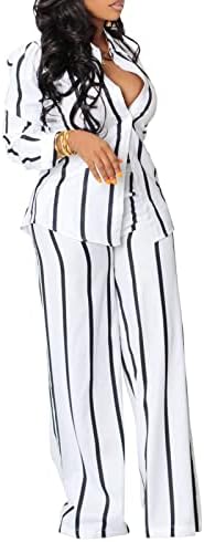 Elainone Womens 2 Piece Casual Tracksuit Outfits лента со долги ракави кошула лабава долги панталони печатено потење