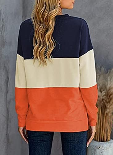 Yiantedeенски џемпер за џемпери во боја со долг ракав, лабава пулверска врвови кошули активна облека што работи јакна