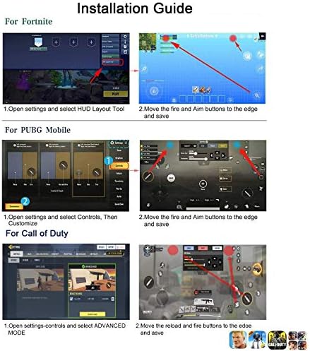 Gofoyo K21 Мобилни Игра Контролер ЗА PUBG/Повик На Должност/Fortnite, Цел Активирањето Оган Копчиња L1R1 Стрелец Чувствителни Џојстик, Gamepad