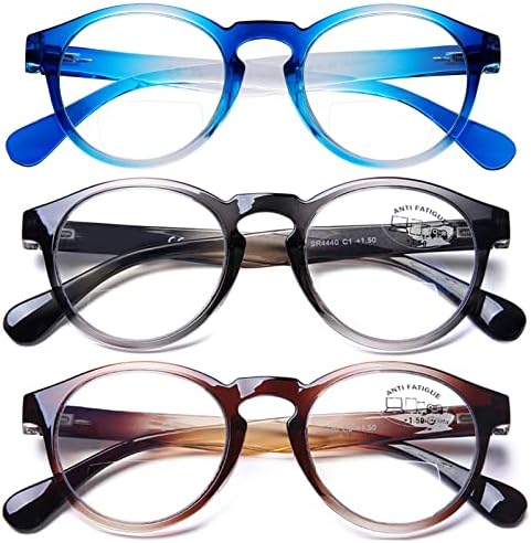 Aqwano 3 пара стилски дизајнер жени бифокално читање очила за сонце за очила за мажи за читање на лесни лесни читатели на сонце, 1,5