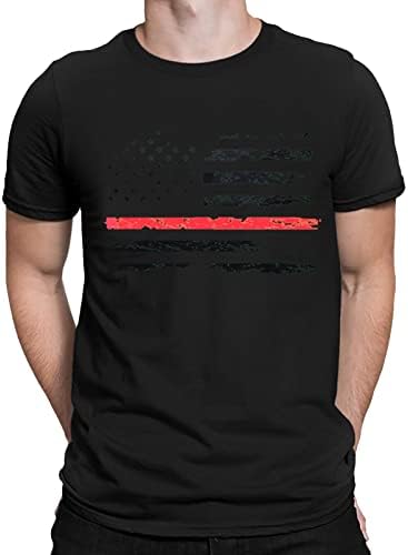 Руируилико Менс Патриотски кошули Америка знаме маичка лето секој случајн краток ракав О вратот гроздобер графички отпечатоци врвови
