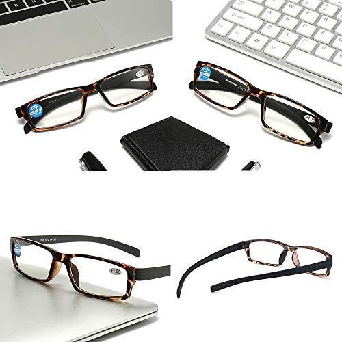 Сина Светлина Блокирање Очила За Читање За Жени И Мажи - 3 Пакет Анти Очила Компјутерски Читач Деми Браун