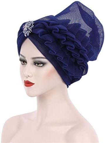 PDGJG модна мрежа предиво женски турбански капачиња хиџаб капа капа дами капа рачно изработена свадба