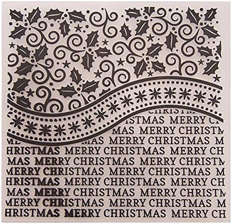 Кван занаети Среќен Божиќ остава пластични папки за втиснување за правење картички и други занаети со хартија, 15х15 см