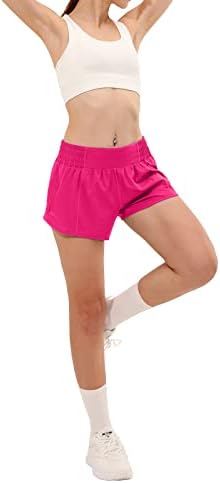 Аурефин со високи атлетски шорцеви за жени, жени плус големина на тренингот со големина со лагер и поштенски џеб 4 инчи