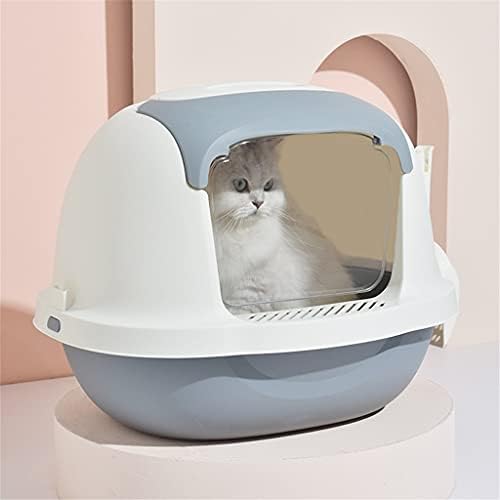 СЛАТИОМ Мачки Снабдува Мачки Кутија За Отпадоци Полузатворени Мачки Тоалет Дезодоранс Голема Кутија За Отпадоци Отпорна На Прскање